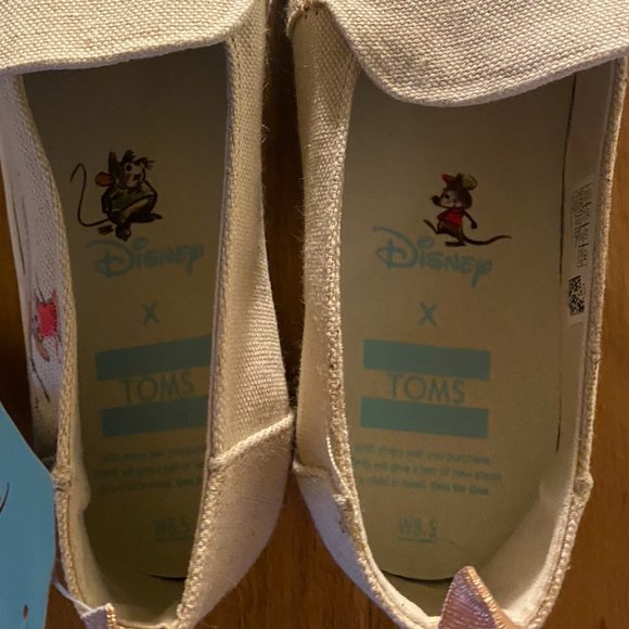 Disney X TOMS Cinderella Gus & Jaq Canvas Shoe Size 8.5 - Picture 3 of 3